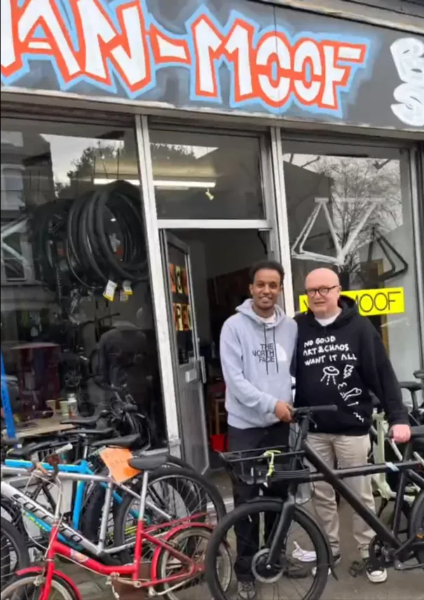 DanMoof team outside the flagship Caledonian Road workshop